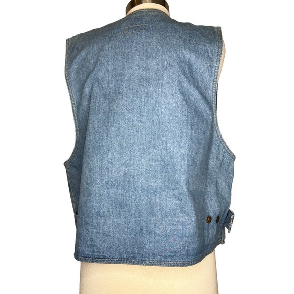 Dreams women’s large denim floral best front buttons, V neck Cotton - Picture 4 of 14